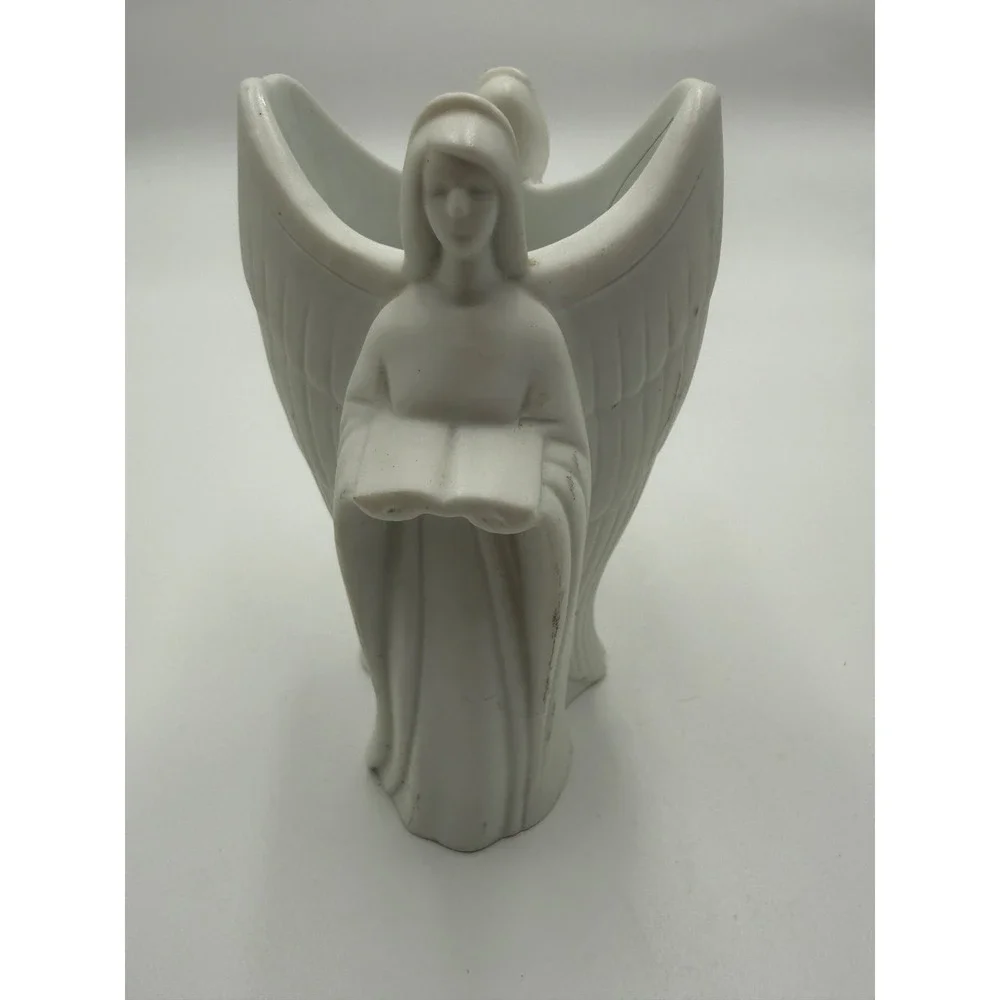 Avon Angel Votive Candle  Holder‎ White Bisque
